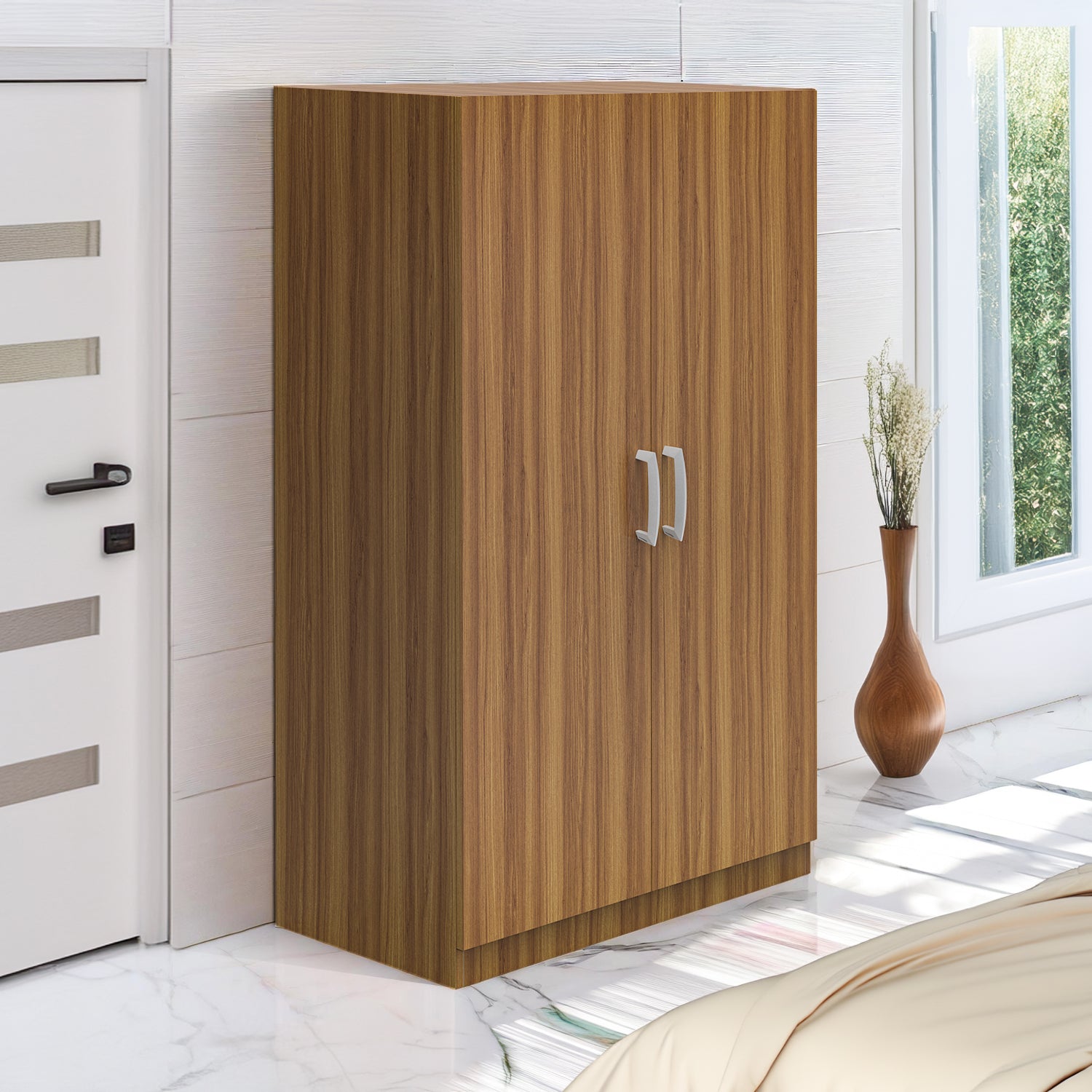 Ultrafresh Esme Double Door Wardobe 1200 Wooden Finish