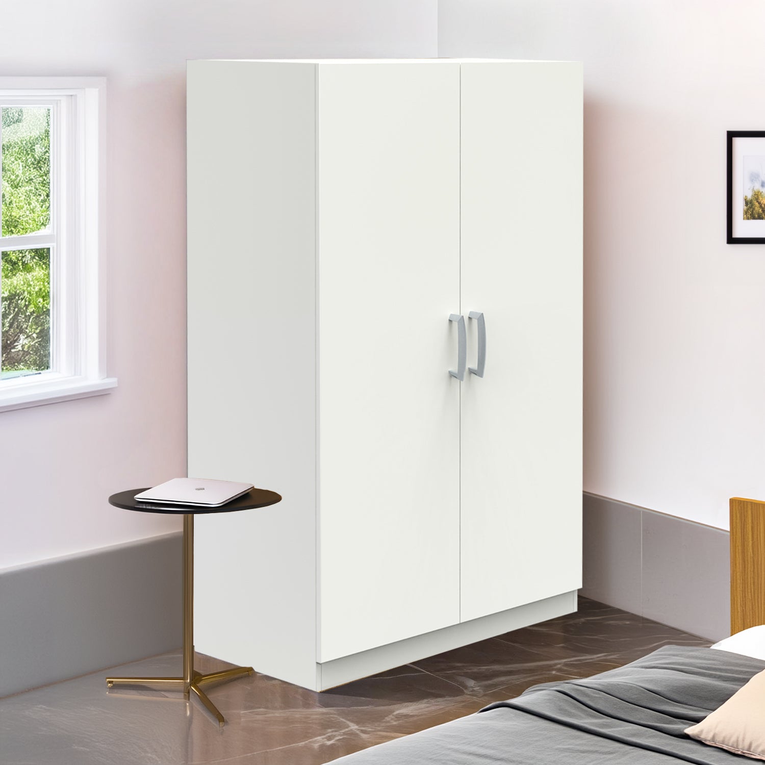 Ultrafresh Fabien Double Door Wardobe 1200 White Finish