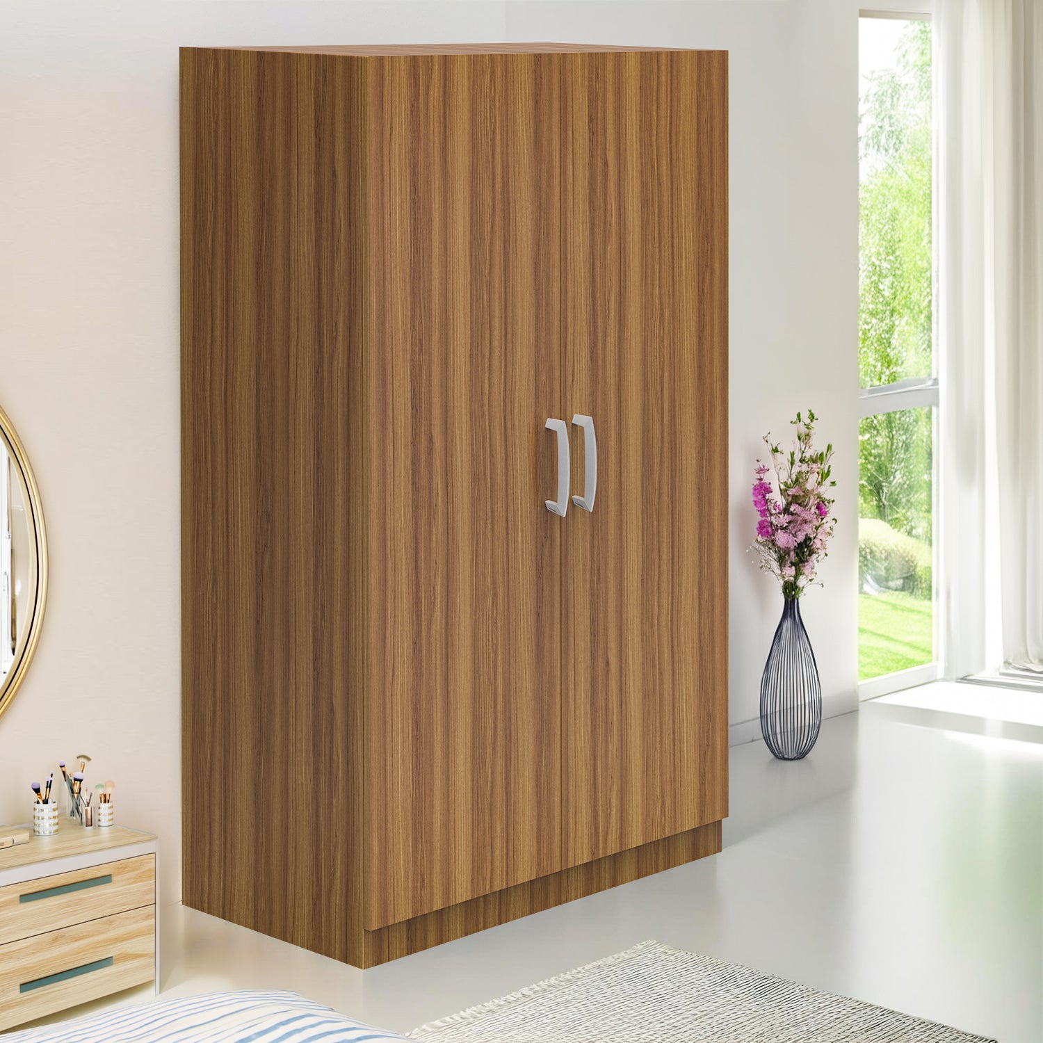 Ultrafresh Imperial Double Door Wardobe 900 Wooden Finish