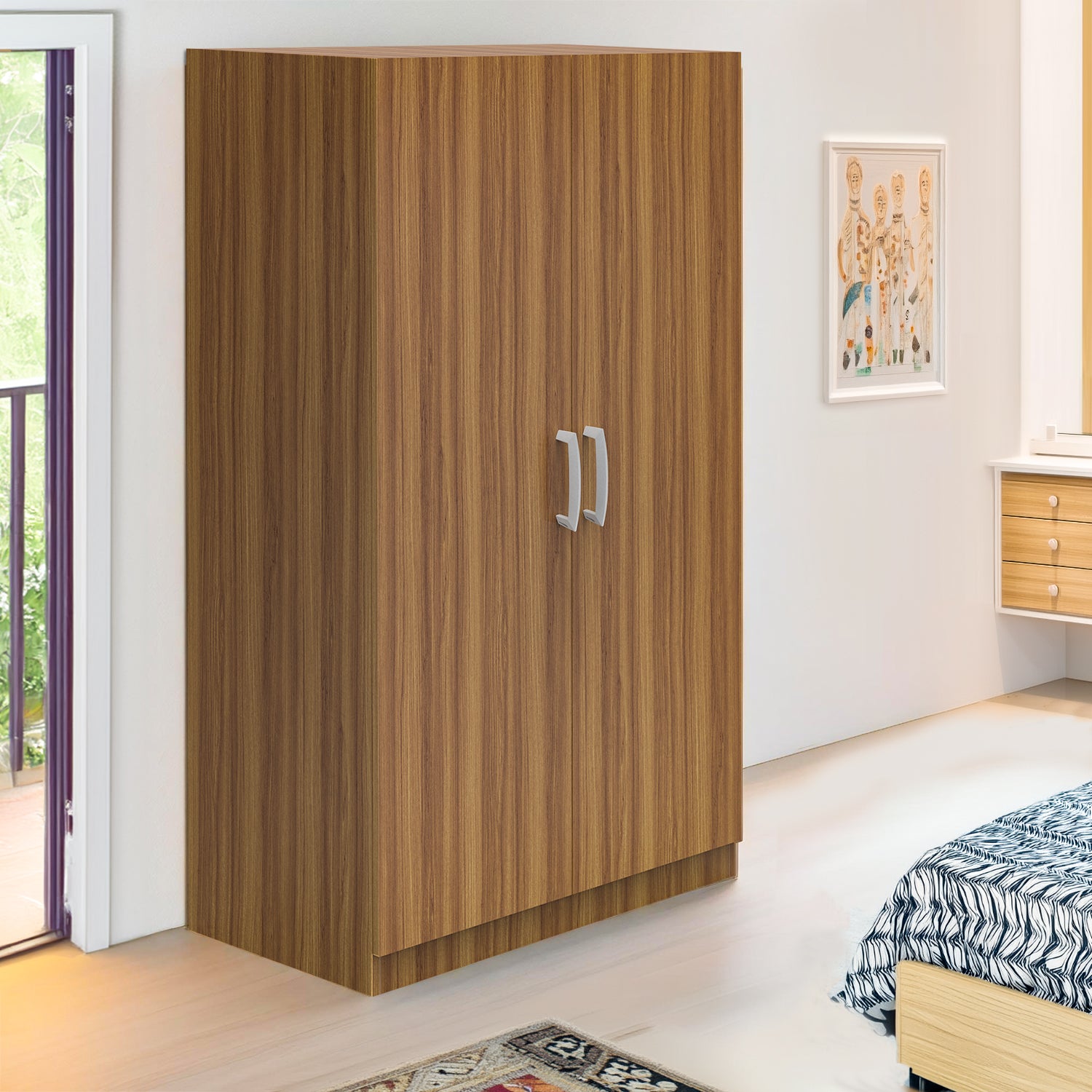 Ultrafresh Kimaya Double Door Wardobe 1200 Wooden Finish