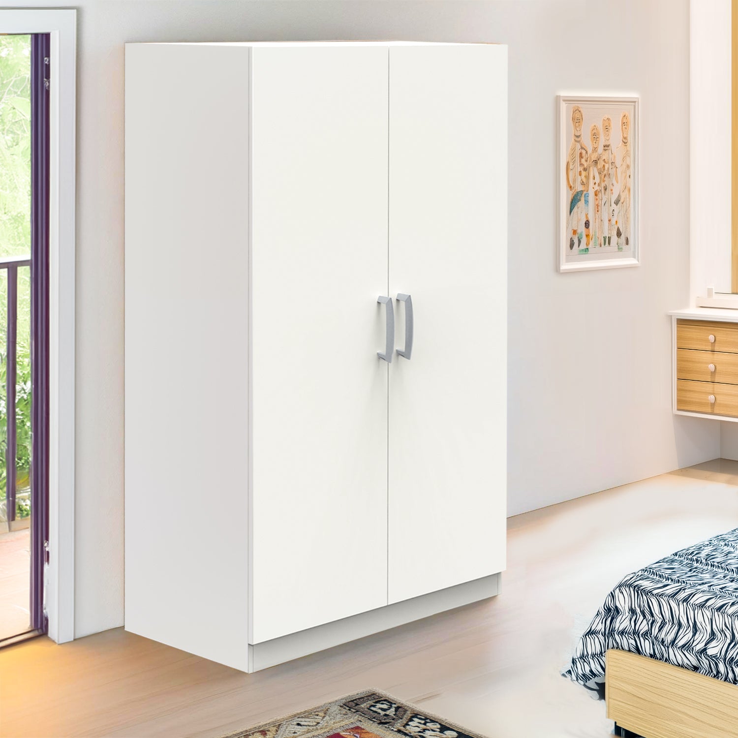 Ultrafresh Kimaya Double Door Wardobe 900 White Finish