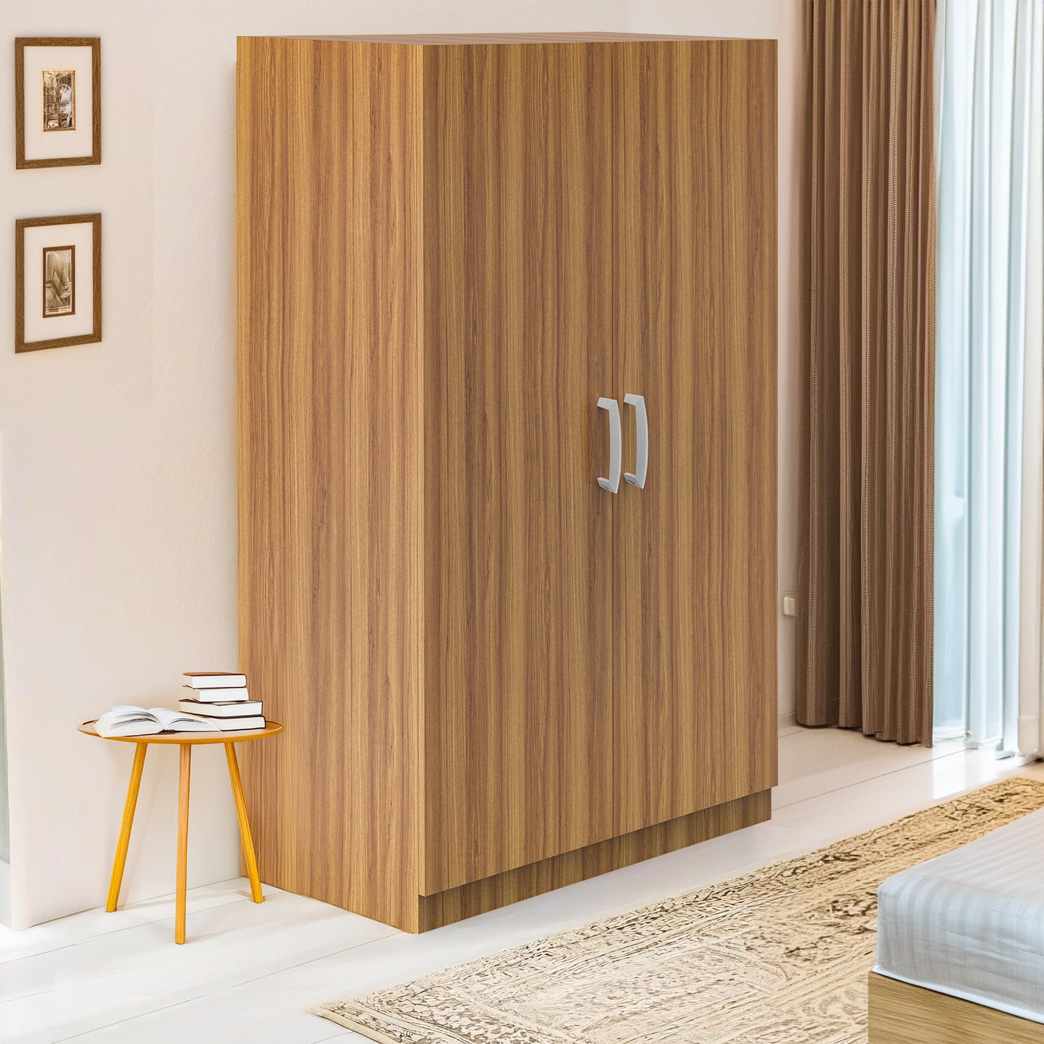 Ultrafresh Loire Double Door Wardobe 1200 Wooden Finish