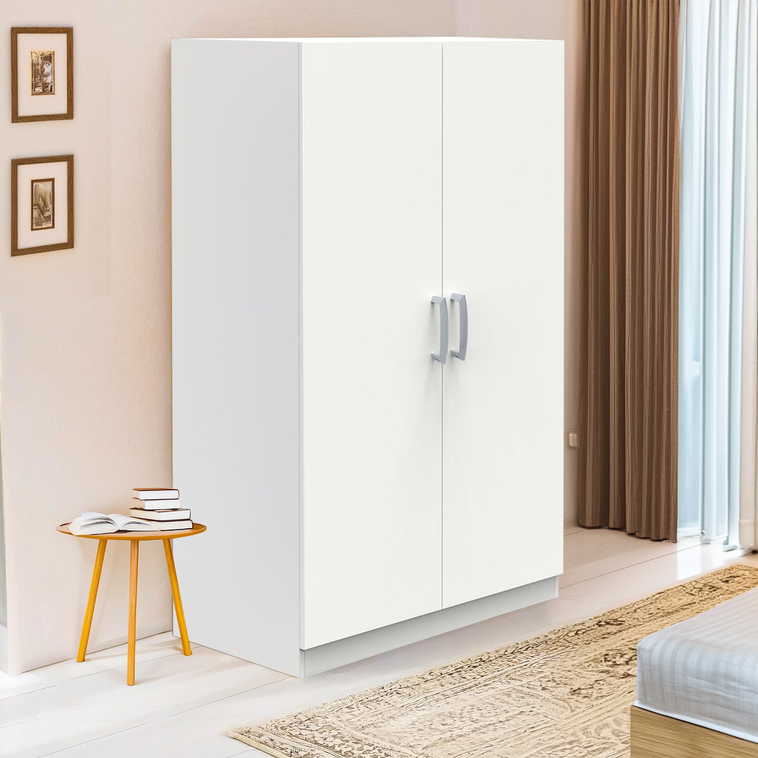 Ultrafresh Loire Double Door Wardobe 1200 White Finish