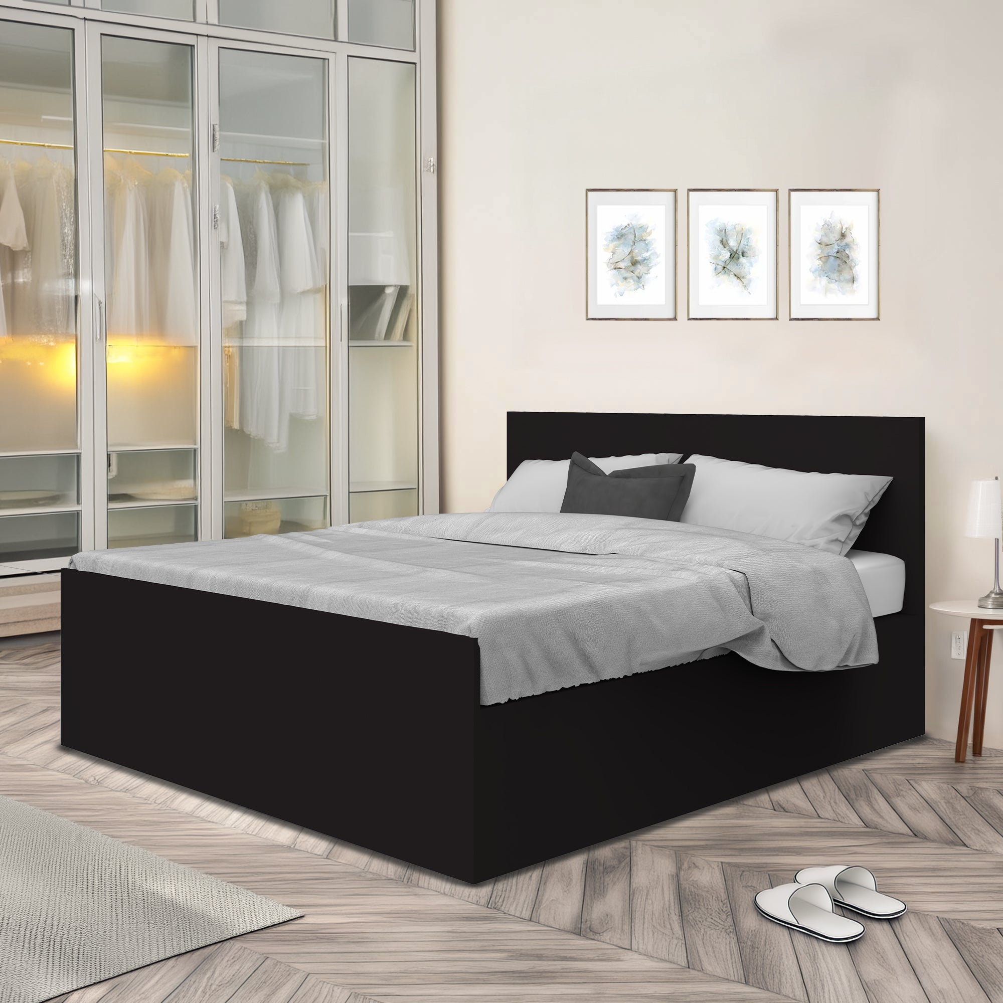 Ultrafresh Premium Engineered Wood King Size Bed With Hydraulic Storage With 1-Year Warranty, Free Installation